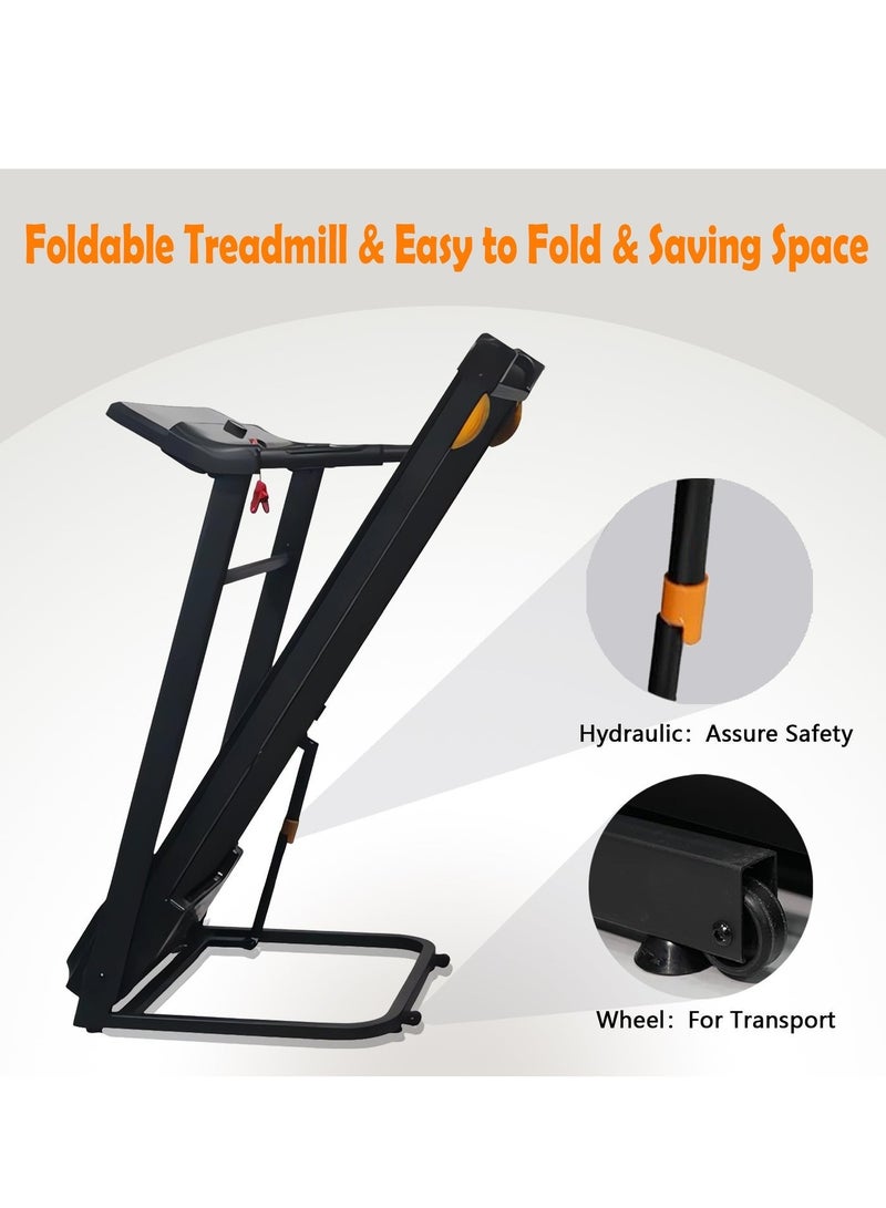 MASTON Home Treadmill & Walking Pad | 3HP Motorized Running Machine with Large LED Display | Hydraulic Folding Treadmill Machine for Home Use | 1-14Km/h, 120kg Capacity, Shuttle Speed Knob image 4