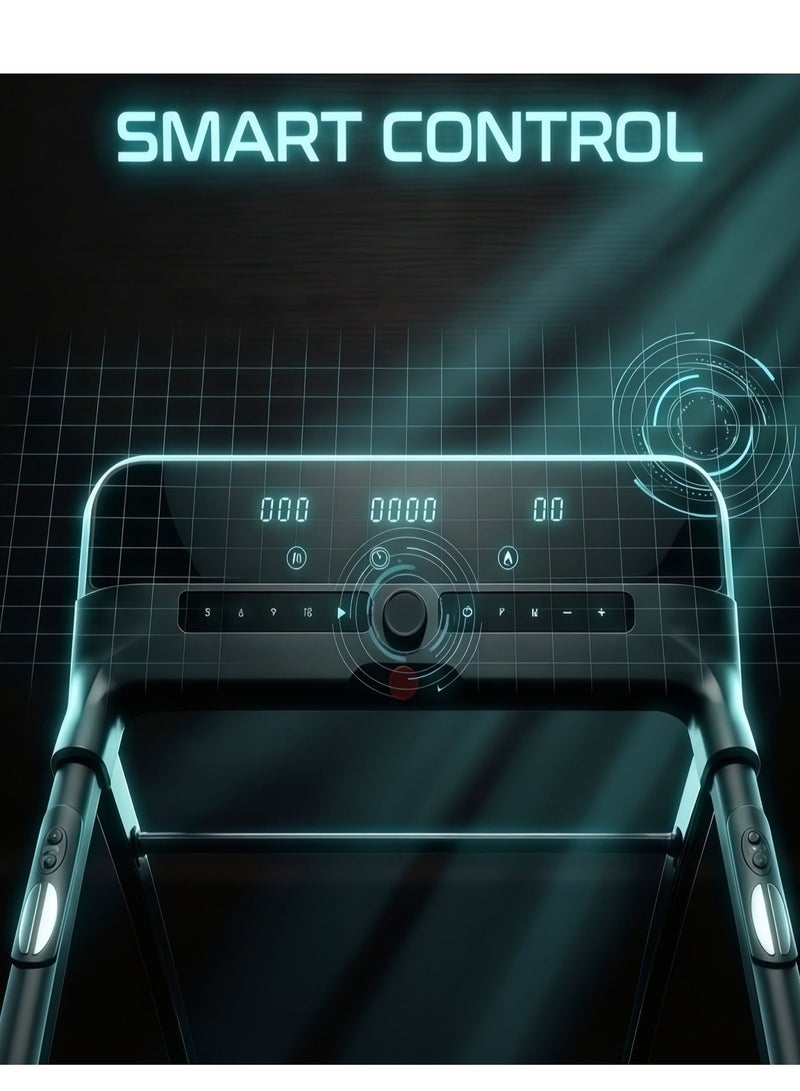 MASTON Home Treadmill & Walking Pad | 3HP Motorized Running Machine with Large LED Display | Hydraulic Folding Treadmill Machine for Home Use | 1-14Km/h, 120kg Capacity, Shuttle Speed Knob image 2