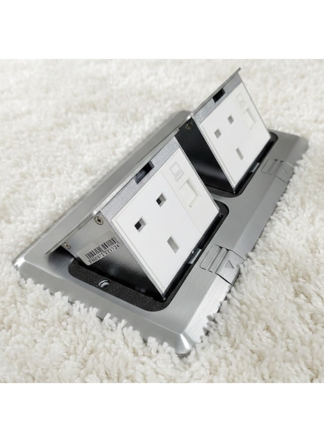 Hitex ADMORE 2 Gang 13A Socket with 2 Data Ports Chrome Popup Socket ...