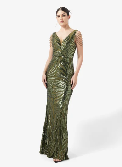 chinese dress ladies Dolce Life Backless Satin Maxi Dress Sage– Selfie Leslie main image 1