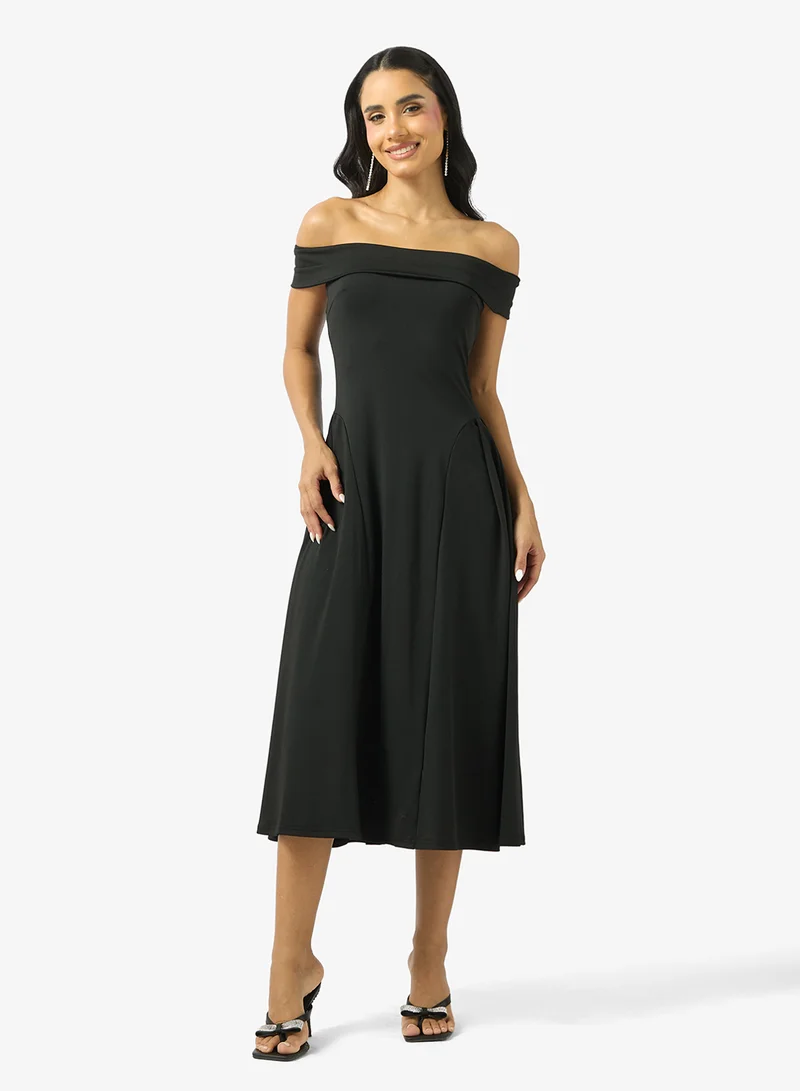 Ginger Off Shoulder Fit & Flare Dress for Women | Best Price Oman