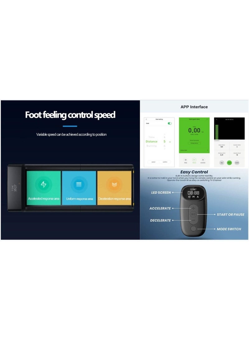 Kingsmith WPS1F WalkingPad C2 | Patented "folding" technology | up to 6 km/h speed range | 25Kg light and flexible | Overload protection | Brushless 1HP DC Motor | upto 100Kg weight capacity | with remote control | Black image 10