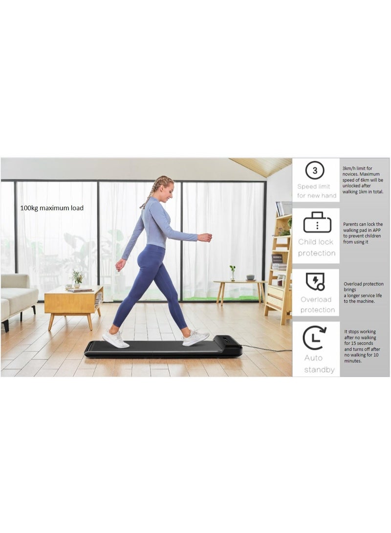Kingsmith WPS1F WalkingPad C2 | Patented "folding" technology | up to 6 km/h speed range | 25Kg light and flexible | Overload protection | Brushless 1HP DC Motor | upto 100Kg weight capacity | with remote control | White image 11