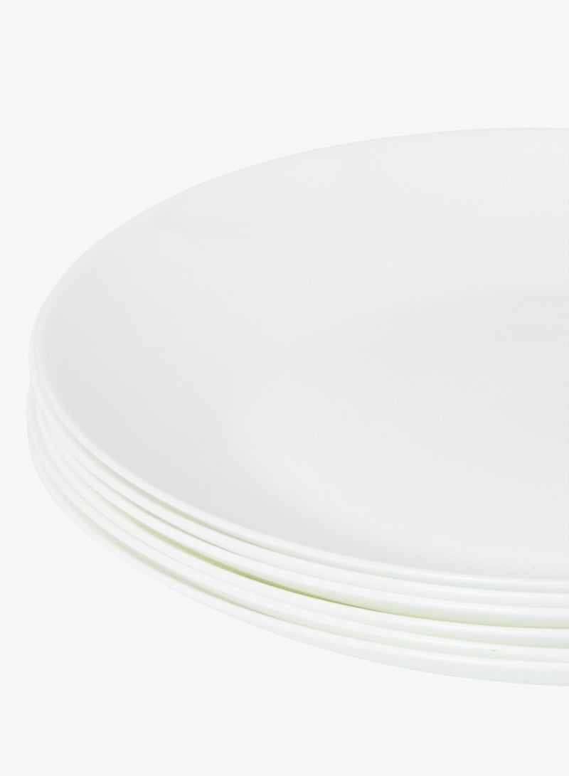10 inch Large Dinner Plate Set of 6, Lightweight Round Opal Glass White Dinnerware Plates, Dishwasher and Microwave Safe image 4