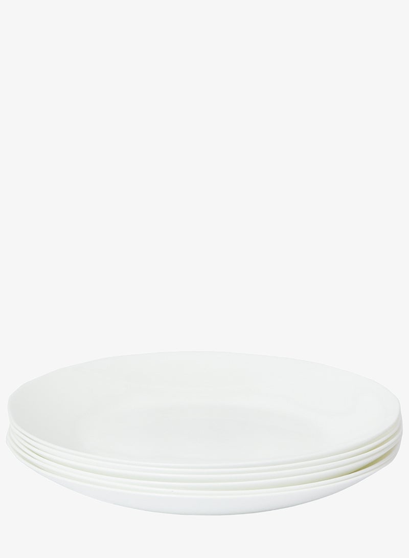 10 inch Large Dinner Plate Set of 6, Lightweight Round Opal Glass White Dinnerware Plates, Dishwasher and Microwave Safe image 3