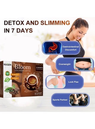 NUGEN Bloom Collagen Coffee 100% Organic and Glutathione, Diet Coffee Slimming Coffee Gluta Collagen Detox Premium with Collagen Coffee | Best Price KSA