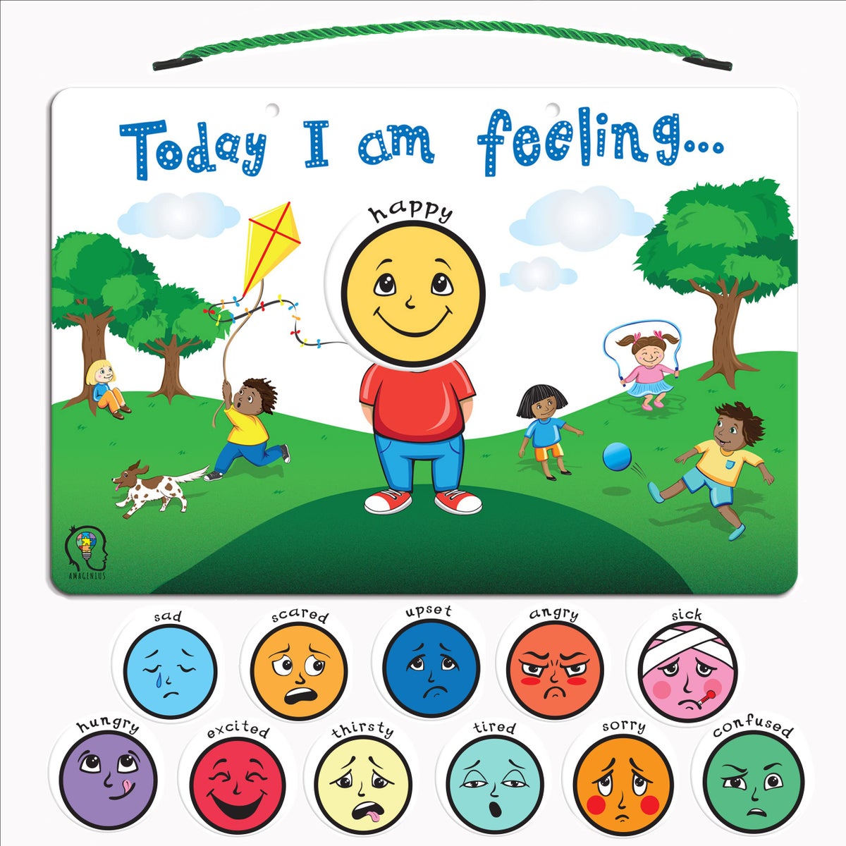 Amonev Amonev Today I am Feeling Chart Feelings and Emotion Magnetic ...