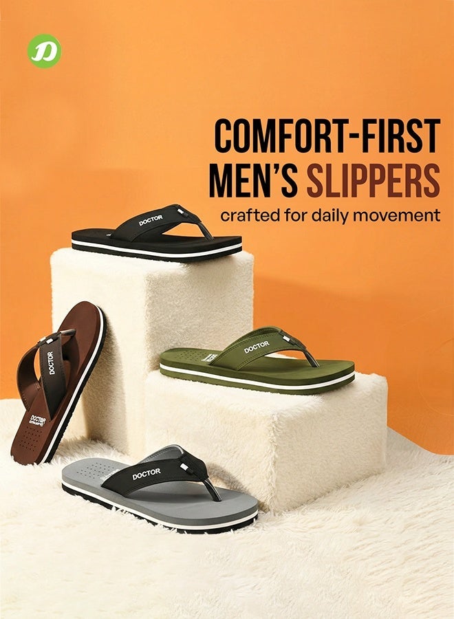 DOCTOR EXTRA SOFT Men’s Orthopedic Diabetic Anti-Skid Flip Flops D-24 | Lightweight Comfortable Daily Wear Slippers for Men D-24 image 5