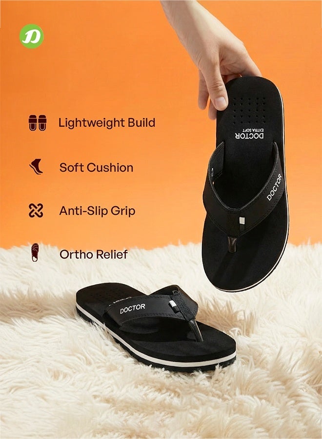 DOCTOR EXTRA SOFT Men’s Orthopedic Diabetic Anti-Skid Flip Flops D-24 | Lightweight Comfortable Daily Wear Slippers for Men D-24 image 3