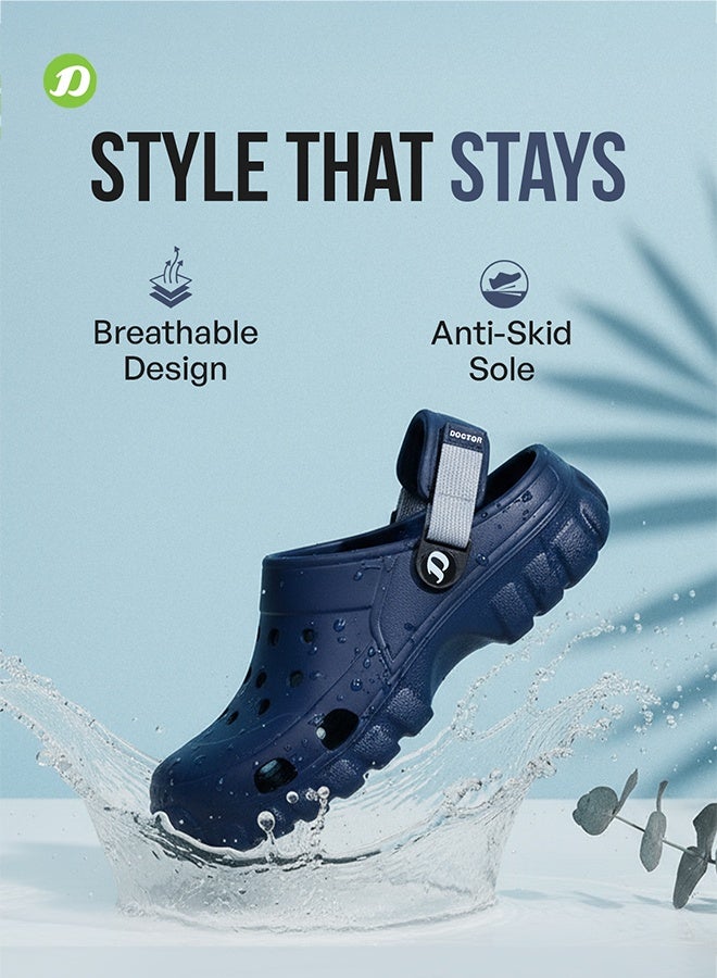 DOCTOR EXTRA SOFT Men's Classic Casual Sports Clogs/Sandals with Adjustable Back Strap for Adult | Comfortable & LightWeight| Stylish & Anti-Skid|Waterproof & Everyday Use Mules for Gents & Boys D-546 image 3