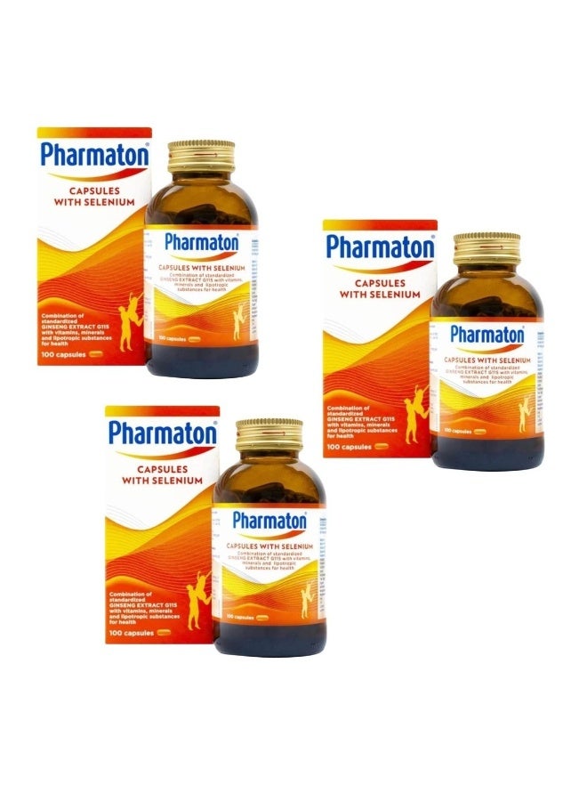 Pharmaton 100 Capsules With Ginseng & Selenium – Energy Booster & Vitality Supplement