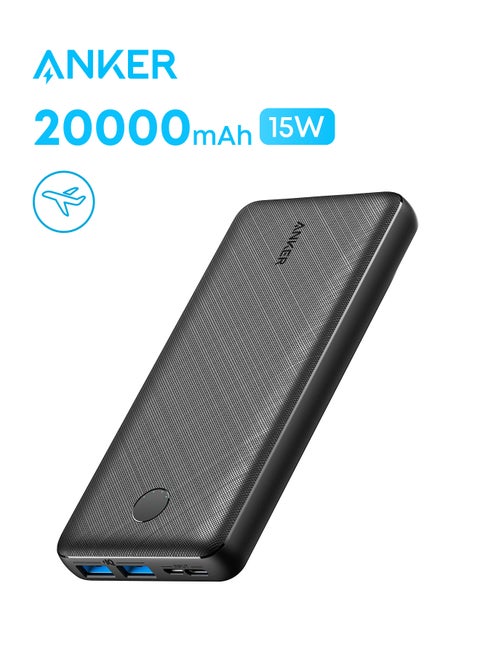 Anker Portable Charger, 325 Power Bank (PowerCore Essential 20K), 20K  Battery Pack with 15W Charging, PowerIQ, 2 USB-A, 1 Micro USB, 1 Input and  Output USB-C Ports for iPhone Series, AirPods, and