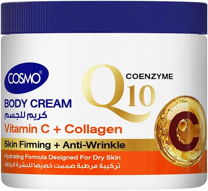 COSMO Cosmo Skin Care Vitamin C + Collagen Body Cream 400ml with Coenzyme Q10 - Anti-Wrinkle & Firming Cream | Best Price Oman