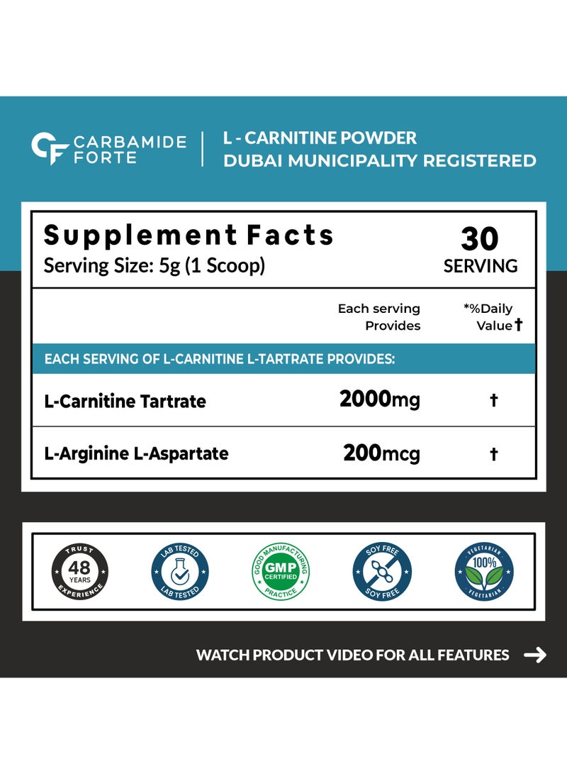 CARBAMIDE FORTE L Carnitine L Tartrate 2000Mg Powder For Pre And Post  Workout 150G Bluberry Flavour | Best Price UAE | Dubai, Abu Dhabi