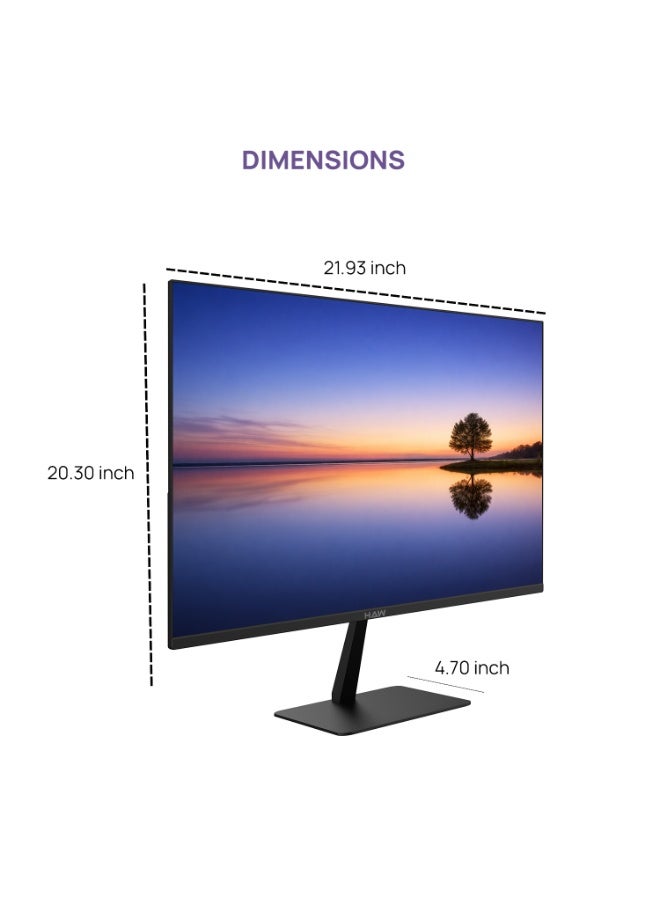 HAW F24IPX 24-Inch Gaming Monitor, FHD 1080p IPS Display, 100Hz Refresh Rate, 0.5ms MPRT, HDMI 2.1 Supported, G-Sync & FreeSync Compatible, Built-in Speakers, Flat Screen, PC & Console Gaming Monitor – Black image 9