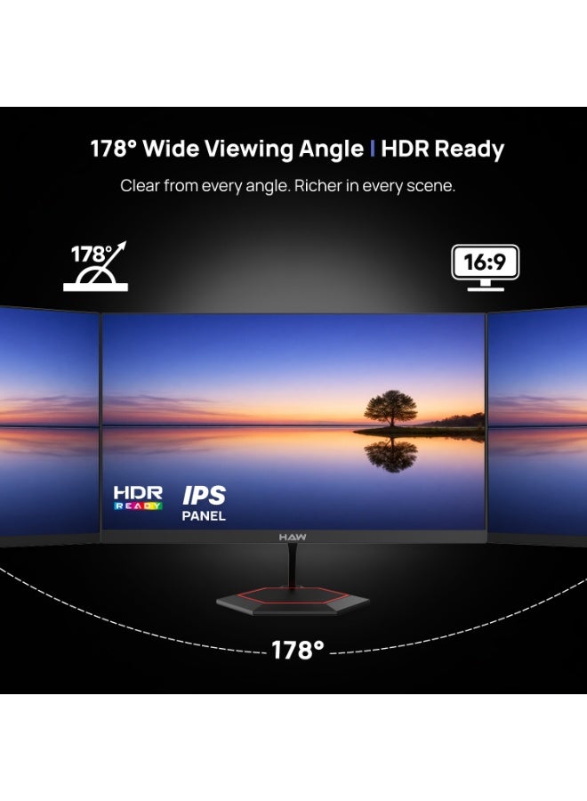 HAW Q27IPY 27-Inch QHD Gaming Monitor, 2560×1440 IPS Display, 144Hz Refresh Rate, 0.5ms MPRT, HDMI 2.1 Supported, FreeSync & G-Sync Compatible, Built-in Speakers, Flat Screen, PC & Console Ready – Black image 6