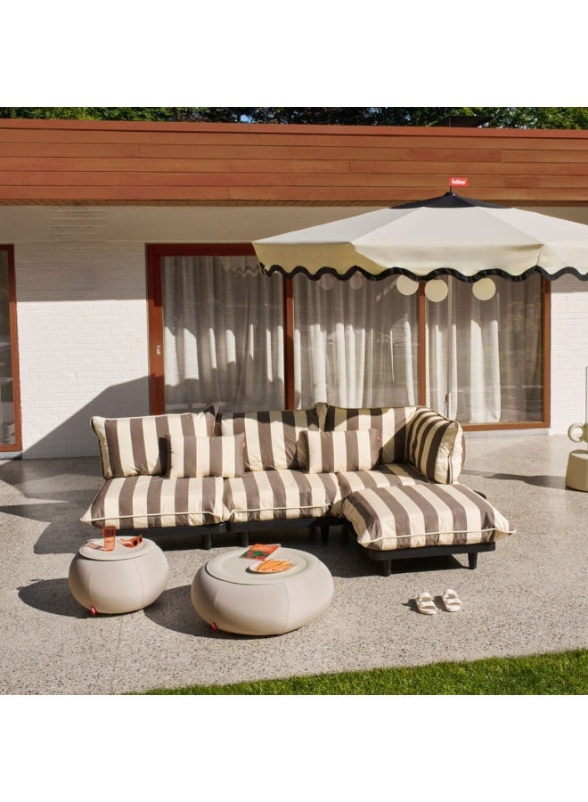 Paletti 3-Seater Outdoor Sofa with Footstool (Stripe Cacao) 280 x 190 x 90