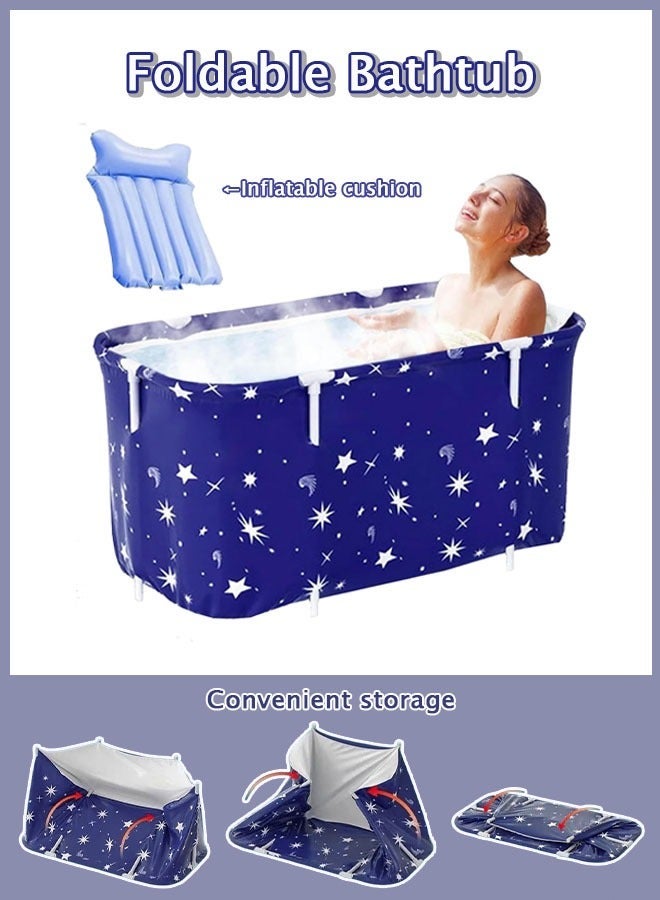 Portable Foldable Bathtub – 120cm X 55cm X 50cm, No Inflation Needed, With Stand, Drain, Backrest, For Hot Or Ice Bath