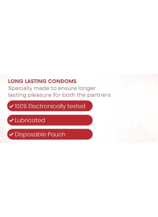 Epic Pleasure - Long Lasting Raspberry Flavour Lubricated Latex Condoms