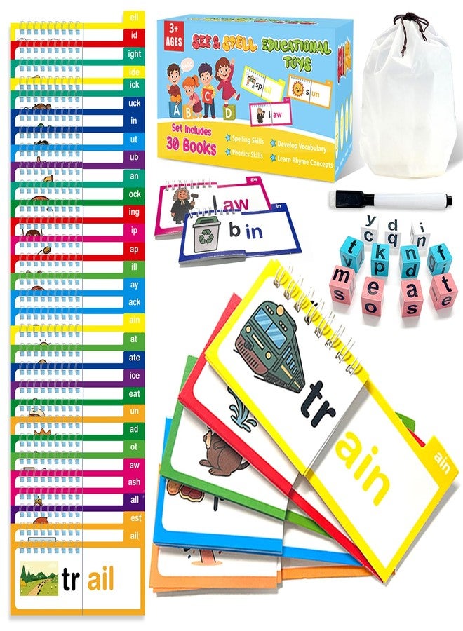 Jyyuehai 30 Word Family Flip Books, 3-in-1 Read and Rhyme Flip Activity ...