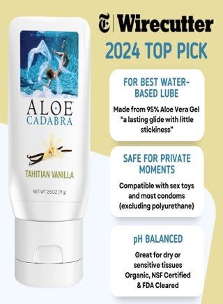 Aloe Cadabra Aloe Cadabra Flavored Personal Lubricant and Vaginal Moisturizer, Organic Edible Aloe Lube for Men, Women and Couples, Non-Staining, pH Balanced, Toy Compatible (Tahitian Vanilla, 2.5 Ounces, 1 Pack) | Best Aloe Cadabra Aloe Cadabra Flavored Personal Lubricant and Vaginal Moisturizer, Organic Edible Aloe Lube for Men, Women and Couples, Non-Staining, pH Balanced, Toy Compatible (Tahitian Vanilla, 2.5 Ounces, 1 Pack) | Best