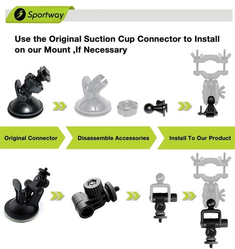 Sportway Dash CAM Mount, S70 Mirror Dash Camera Mount with 6pcs Joints for Rove APEMAN CHORTAU Roav Nexar iiwey Z-Edge Old Shark KDLINKS Falcon Zero Most Car Dash Cameras