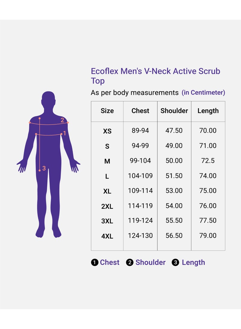 KNYA Ecoflex Men's 5 Pocket Active Scrub Suit | Athleisure wear | Modern V neck | For Doctors (NAVY BLUE) image 8