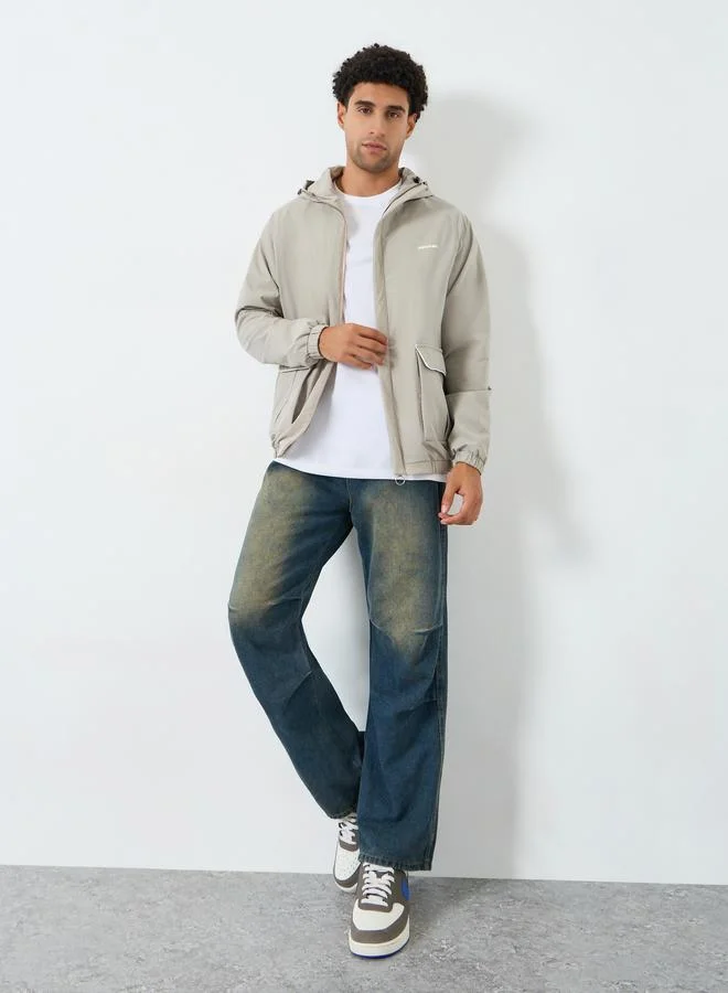 Navy Wool Puffer Jacket