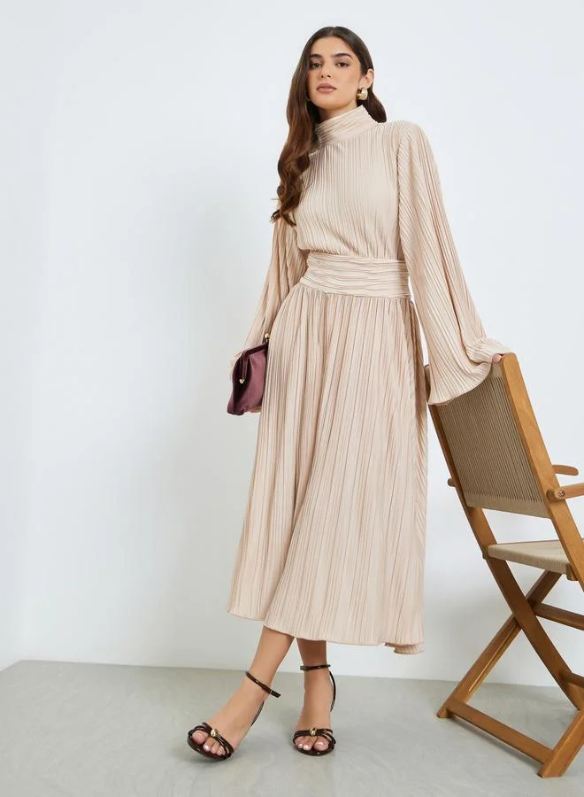 beige dress socks mens Girls Textured Puff Sleeve Dress
