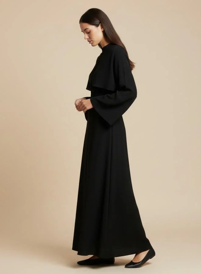 black and white pinstripe dress shirt Kazimier Long Sleeve Maxi Dress Black main image 1