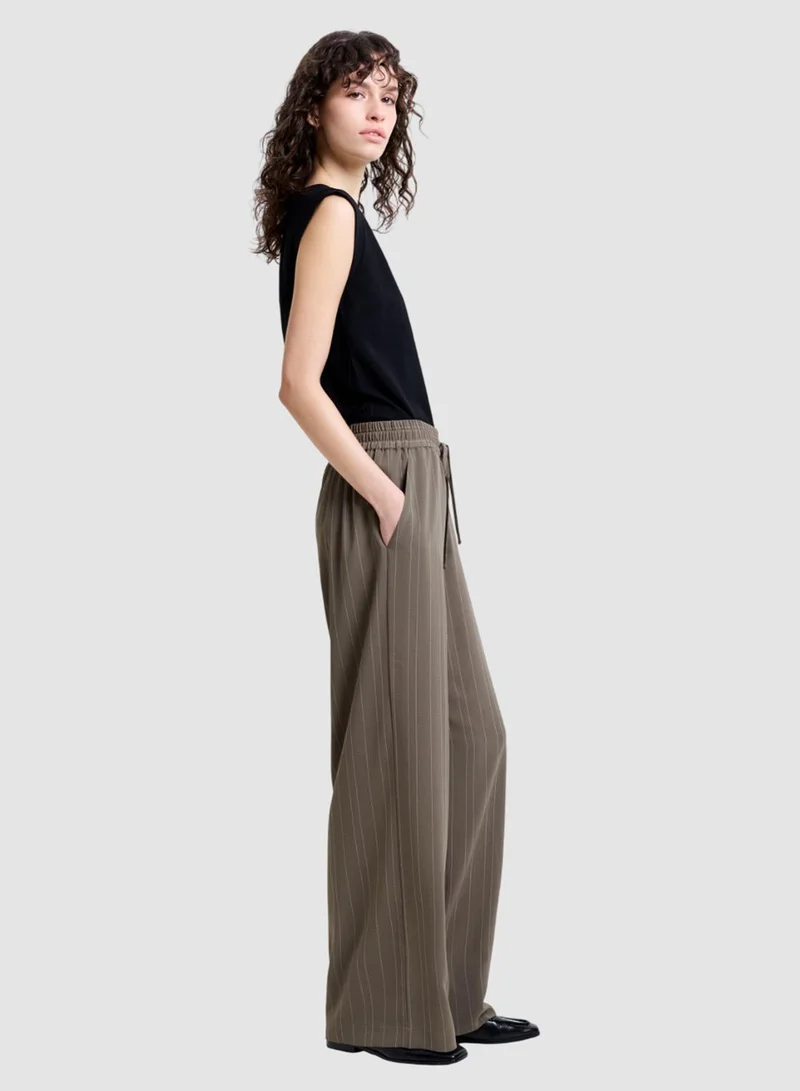French Connection Erma Pinstripe Wide Leg Trousers