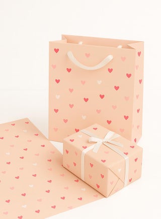 Hearts Medium Gift Bag & Wrapping Paper Combo