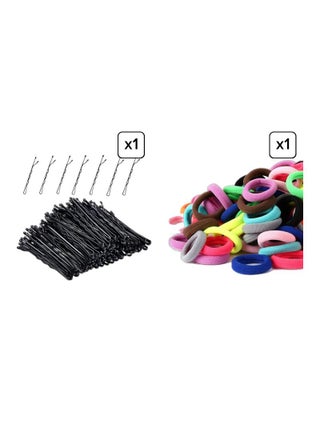140 Pcs Hair Pins & 100 Pcs Hair Tie Combo
