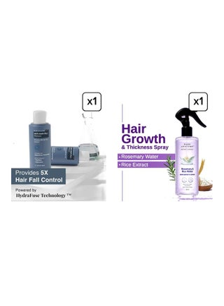 Bare Anatomy Anti Hair Fall Shampoo (250ml) & Rosemary Water Spray (200ml), Boosts Thickness, Combo
