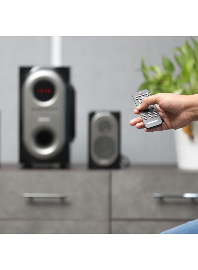 GEEPAS - 2-In-1 CH Multimedia Speaker, Remote Control | Powerful 5.25 Inch Sub-Woofer | USB, Bluetooth And Multiple Device Inputs | Surround Sound Effect Super Bass GMS7493N Black - Image 1