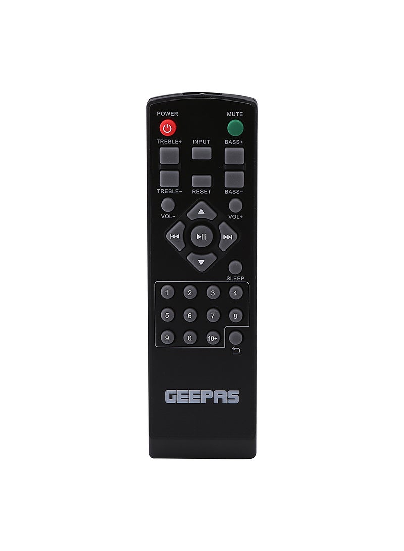 GEEPAS - 2.1 Multimedia Speaker Home Theatre System With Bass Hi Fi Surround Sound USB SD Card Reader Remote Controller And Digital LED Display GMS7494N Black - Image 1