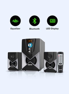 2.1-Channel Multimedia Speaker System With Remote Control & Panel Control, Bluetooth/ USB /FM & SD Card  20000W PMPO, GMS8515 Black GMS8515 Black