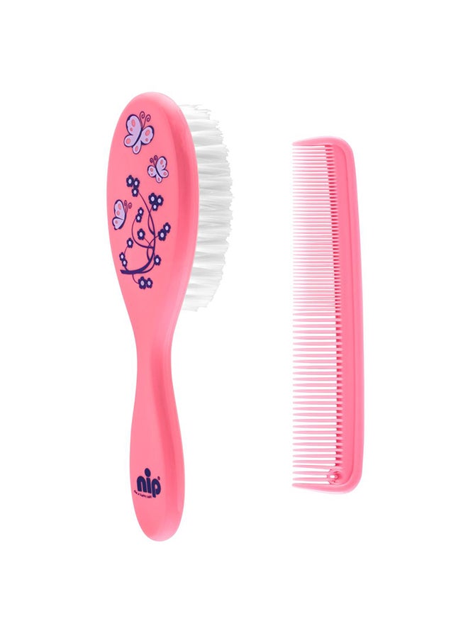 nip 2-Piece Hair Comb And Brush Set -  Assorted - Image 1