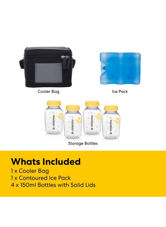 Medela Breast Milk Cooler Bag with 4 Storage Bottles - 150ml - BPA-Free - Image 2