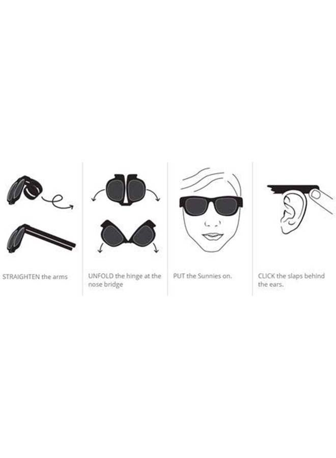 SlapSee - Folding Sunglasses, UV400 Protection, Trendy Design for Men & Women, Ultralight & Easy to Carry Foldable Sunglasses, Wrist Slapping Sunglasses that never fall off, Black Frame, Black Slap, Plain Lens - Image 1
