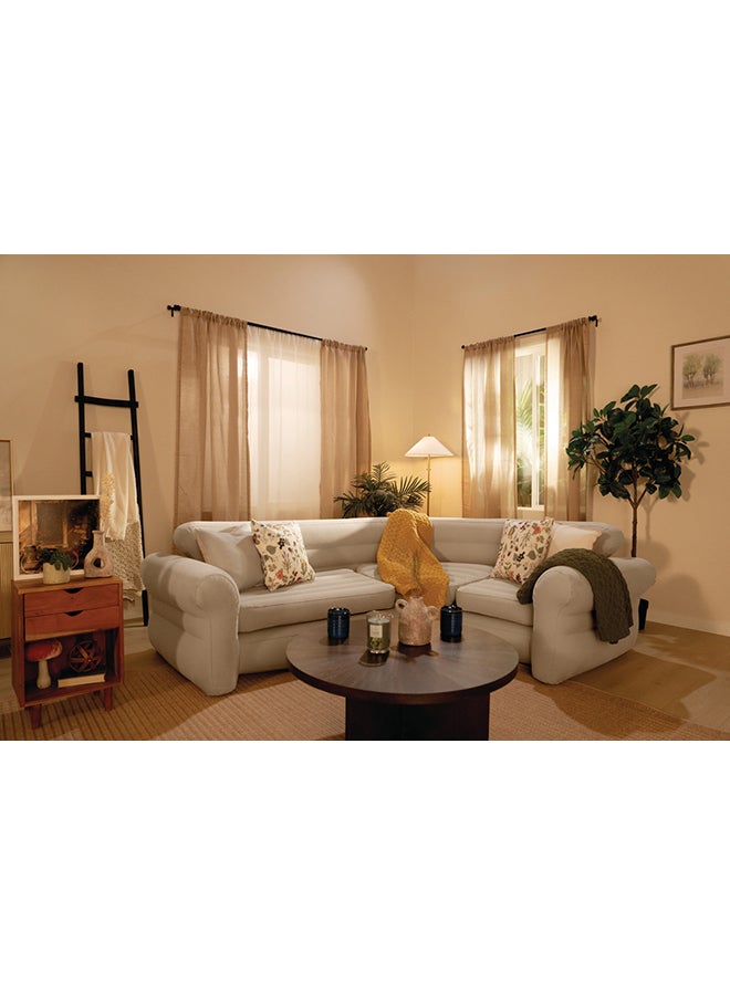 INTEX Corner Sofa "L-Shaped" Inflatable Couch 2.57M X 2.03M X 76Cm Beige 257x203x76cm - Image 4