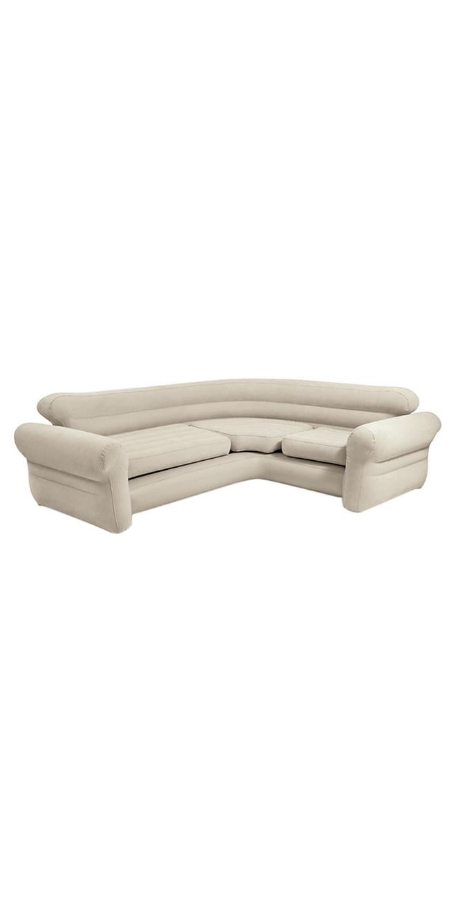 INTEX Corner Sofa "L-Shaped" Inflatable Couch 2.57M X 2.03M X 76Cm Beige 257x203x76cm - Image 1