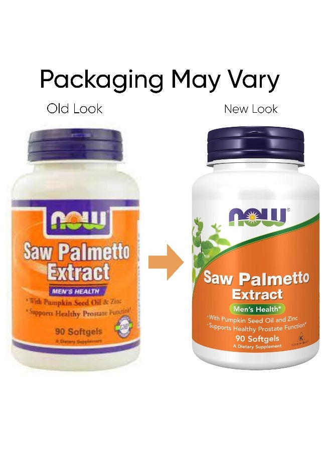 Now Foods - Saw Palmetto Extract, Men's Health* 90 Softgels Packaging May Vary - Image 1