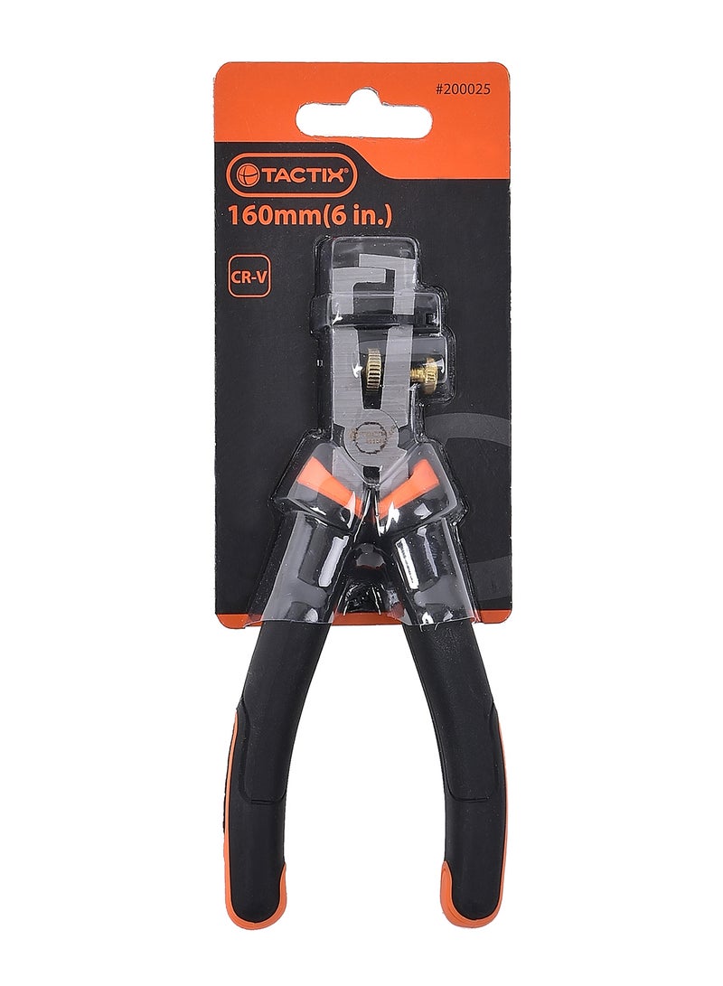 Tactix Wire Stripper 160 mm (6 inches) - Durable Chrome-Vanadium Steel, Non-Slip Bi-Material Handle for Comfortable and Secure Grip, Ideal for Electrical Work and DIY Projects- 200025 Black/Orange - Image 2
