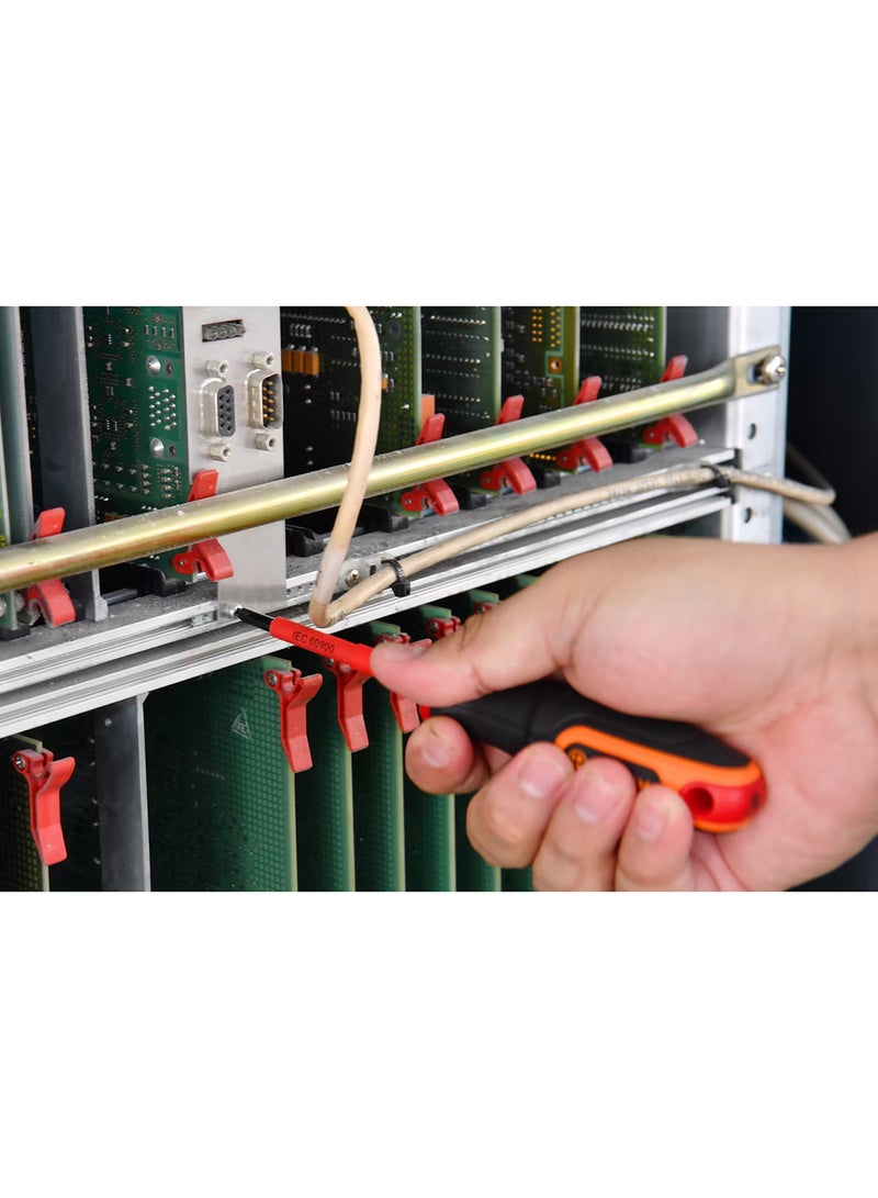 Tactix 6 Pcs Insulated Screwdriver Set, 3 Phillips And 3 Flat, Professional Cushion Grip, 1000V Insulated, Chrome-Vanadium Steel, 6-Piece Hand Tools Set- 205601 Black/Orange - Image 4