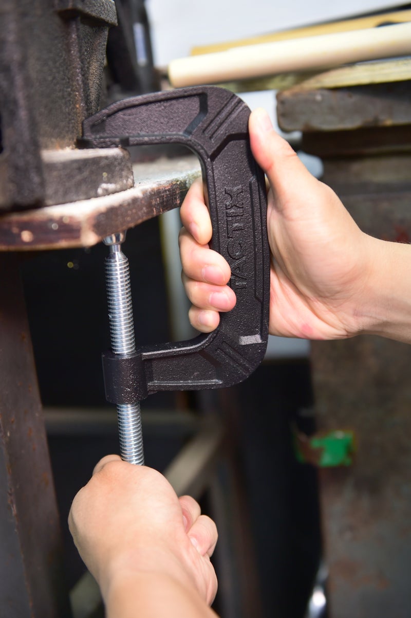 Tactix C-Clamp 4 Inch (100mm), Heavy-Duty Cast-Iron Body, Industrial Strength, Ideal for Woodworking, Gluing, Welding, Automotive and Repairs, Black- 215005 Black/Silver 10cm - Image 3