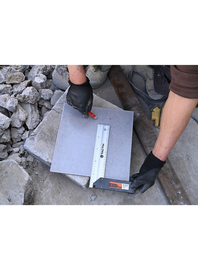 تاكتيكس مسطرة مربعة للزوايا أسود/فضي 25 x 15سم - Image 3