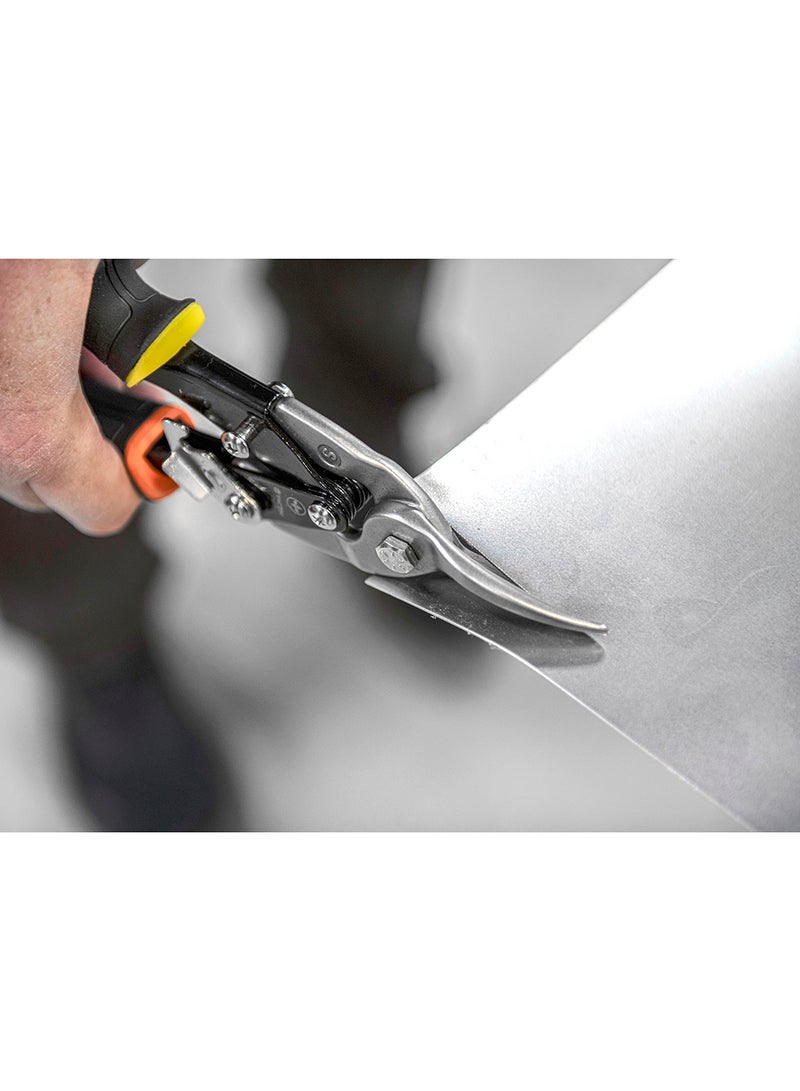 Tactix Aviation Tin Snip 250Mm (10 Inch), Heavy Duty Metal Cutter Shears For Cutting Sheet Metal, Straight Cut, Chrome Vanadium Steel, Non-Slip Handle, Black/Orange- 273011 Black/Orange 250mm - Image 2
