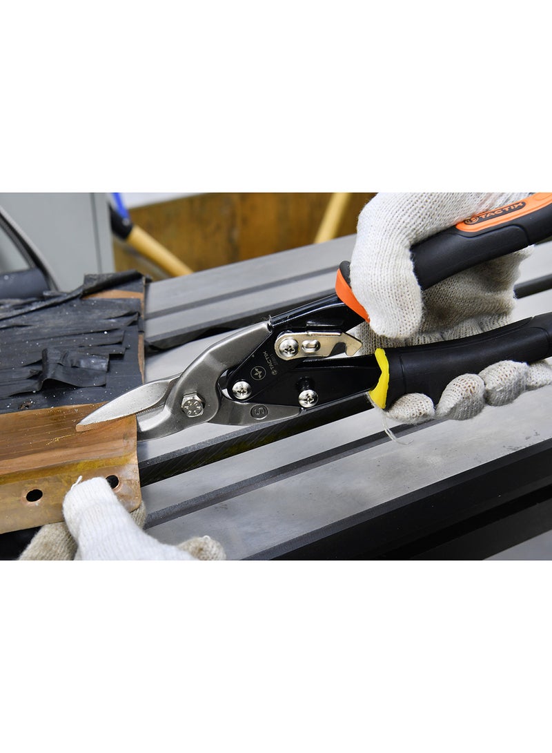 Tactix Aviation Tin Snip 250Mm (10 Inch), Heavy Duty Metal Cutter Shears For Cutting Sheet Metal, Straight Cut, Chrome Vanadium Steel, Non-Slip Handle, Black/Orange- 273011 Black/Orange 250mm - Image 4