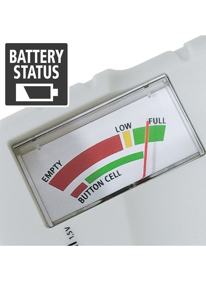 Laserliner Battery Check Universal Battery Tester for Household and Professional Use, Checks AA, AAA, 9V and Button Cell, Quick Diagnostic Tool for Measuring Battery Health - LLR-083.005A White - Image 3